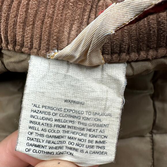 Vintage Walls Blizzard Pruf Insulated Canvas Quilted Lined Jacket Men XL Brown - Picture 13 of 16